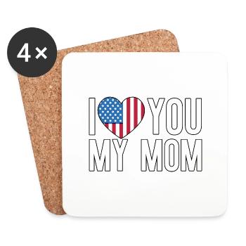 I love you my mom - Mother Day - Untersetzer (4er-Set) - Weiß - Vorne