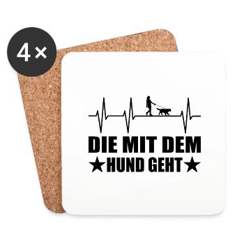 Hund - Untersetzer (4er-Set) - Weiß - Vorne