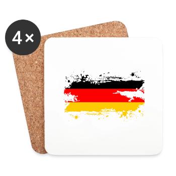 Deutschland Flagge Deutsche Fahne Used Look Heimat - Untersetzer (4er-Set) - Weiß - Vorne