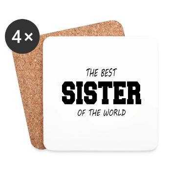 The Best Sister of the World - Dessous de verre (lot de 4) - blanc - Devant
