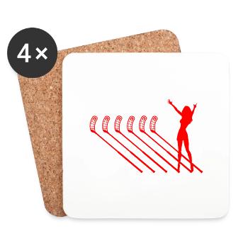 floorball floorball-girl - Coasters (set of 4) - white - Front