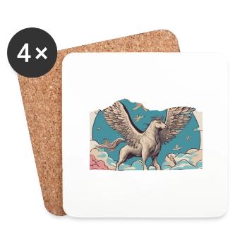 Pegasus mit Vögeln - Untersetzer (4er-Set) - Weiß - Vorne
