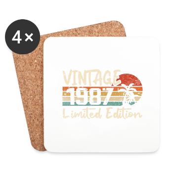 Vintage 1987 Vintage 1987 Birthday Gift - Coasters (set of 4) - white - Front