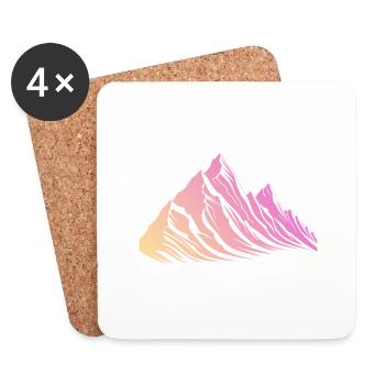Berge Wandern Symbol - Untersetzer (4er-Set) - Weiß - Vorne