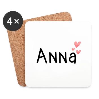 Name - Anna - Untersetzer (4er-Set) - Weiß - Vorne