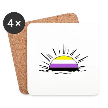 non binary androgyn genderfluid pride queer lgbt - Untersetzer (4er-Set) - Weiß - Vorne