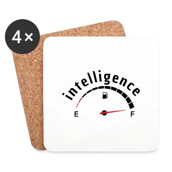 Intelligence(Funny sayings) - Coasters (set of 4) - white - Front