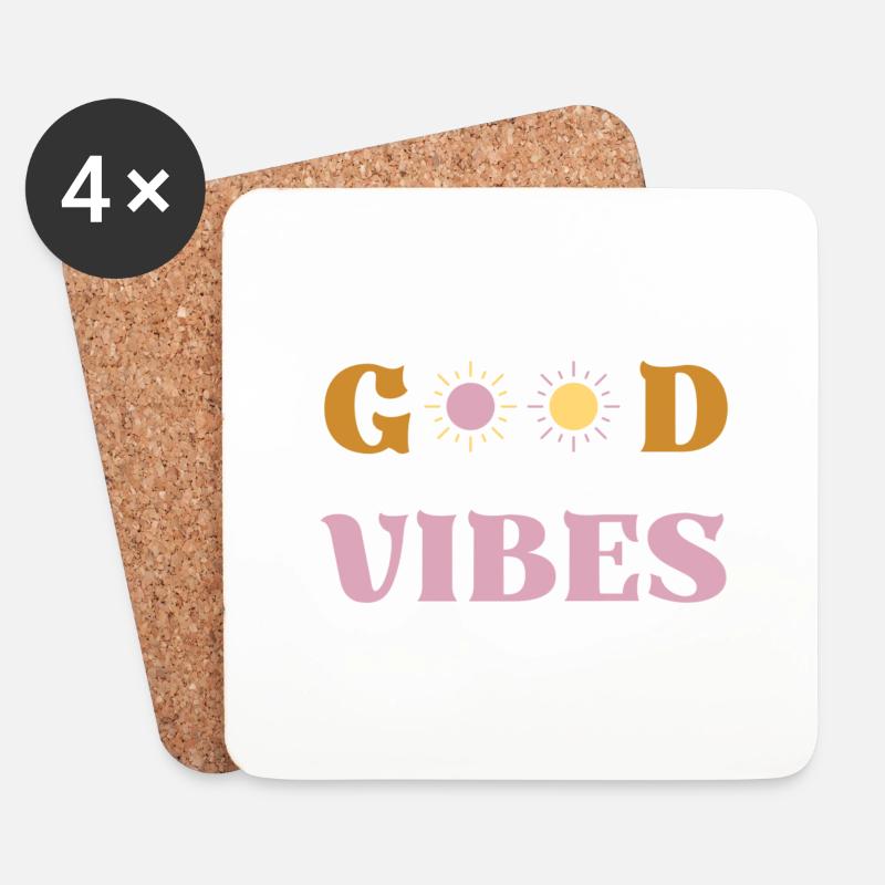 Good Vibes - Untersetzer (4er-Set) - Weiß