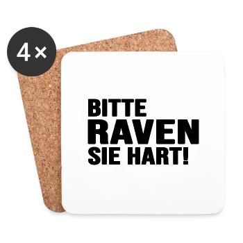 Rave Beats Techno ballern hard Bass Raveland - Untersetzer (4er-Set) - Weiß - Vorne