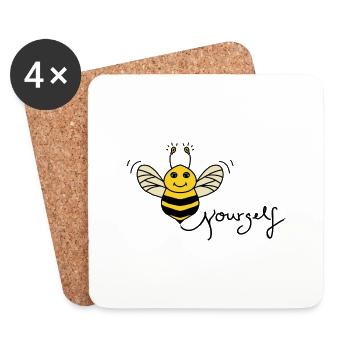 Bee yourself - Untersetzer (4er-Set) - Weiß - Vorne