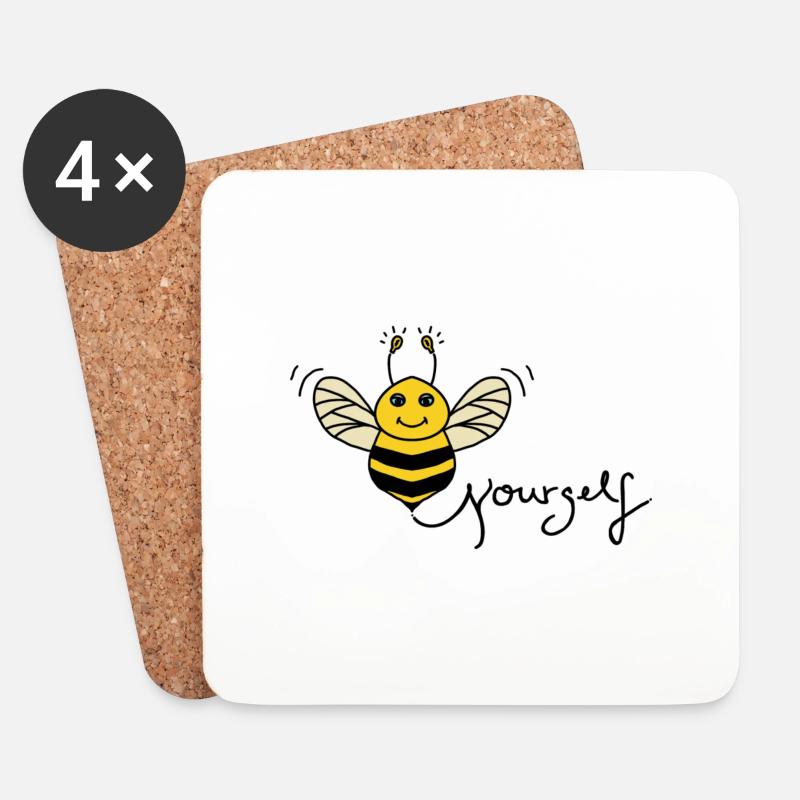Bee yourself - Untersetzer (4er-Set) - Weiß