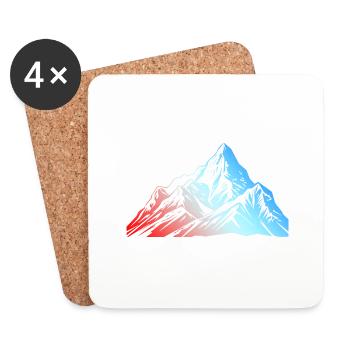 Mountains Silhouette Symbol - Coasters (set of 4) - white - Front
