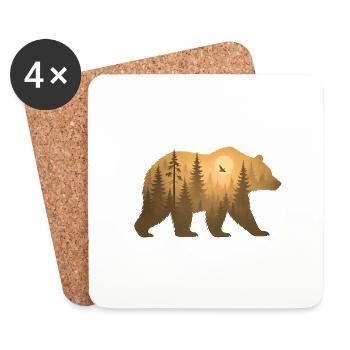 Bärenstark - WiederWilderLeben - Untersetzer (4er-Set) - Weiß - Vorne