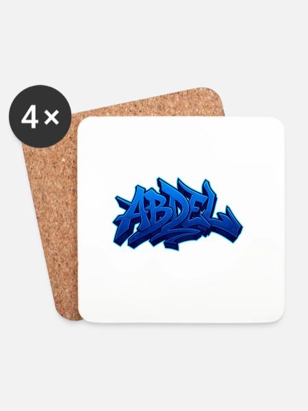 Graffiti Name Abdel ideal printable gift - Coasters (set of 4) - white