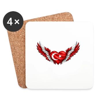 Turkish Winged Heart - Coasters (set of 4) - white - Front