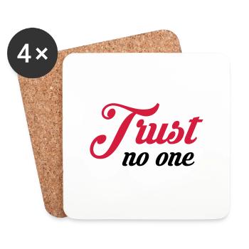 Trust no one - Dessous de verre (lot de 4) - blanc - Devant