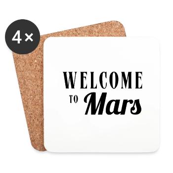 Welcome to Mars - Coasters (set of 4) - white - Front