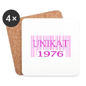 1976 geburtstag seltenes unikat rosa barcode - Untersetzer (4er-Set) - Weiß - Vorne
