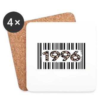 1996 geburtstag 26 jahre jubiläum barcode leopard - Untersetzer (4er-Set) - Weiß - Vorne