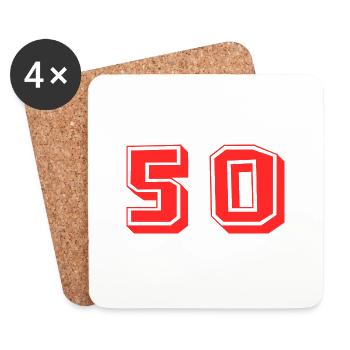 50. 50 JAHRE. 50-JÄHRIGES JUBILÄUM. 50-JÄHRIGES JUBILÄUM. - Untersetzer (4er-Set) - Weiß - Vorne