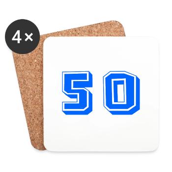 50. 50 JAHRE. 50-JÄHRIGES JUBILÄUM. 50-JÄHRIGES JUBILÄUM. - Untersetzer (4er-Set) - Weiß - Vorne