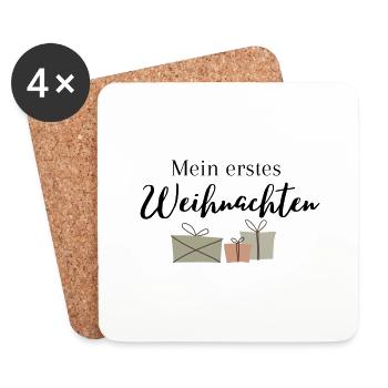 Mein erstes Weihnachten Aufdruck - Untersetzer (4er-Set) - Weiß - Vorne