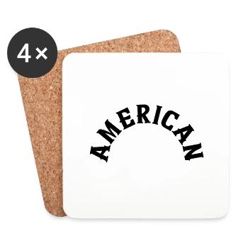 American - Coasters (set of 4) - white - Front