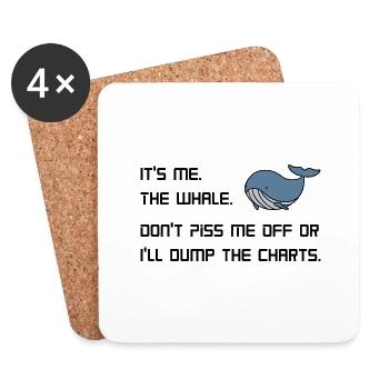 Whale crypto - Dessous de verre (lot de 4) - blanc - Devant