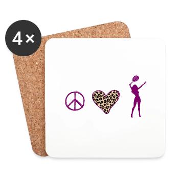 Padel Padeltennis padel-girl - Coasters (set of 4) - white - Front