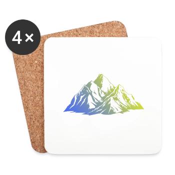 Landscape Mountains Silhouette - Coasters (set of 4) - white - Front