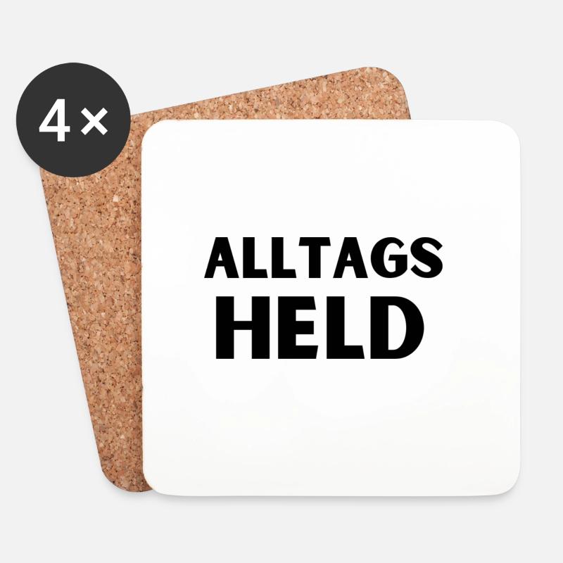 Alltags Held - Untersetzer (4er-Set) - Weiß