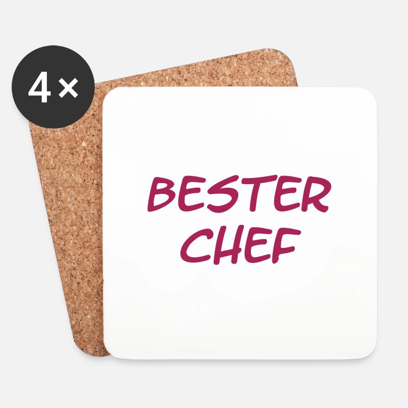 BESTER CHEF - Untersetzer (4er-Set) - Weiß