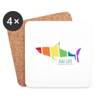 haifisch lgbt toleranz pride human hai-life - Untersetzer (4er-Set) - Weiß - Vorne