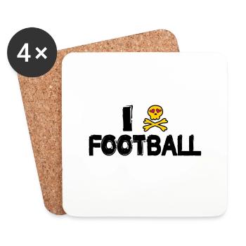 football américain tackle linebacker quarterback - Dessous de verre (lot de 4) - blanc - Devant