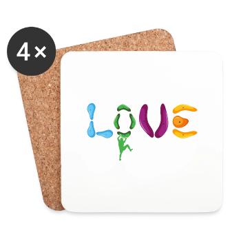 bouldering boulder rocks free climbing boulder love - Coasters (set of 4) - white - Front