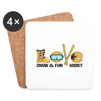 ski pistensau alpin shihase ski-love - Dessous de verre (lot de 4) - blanc - Devant