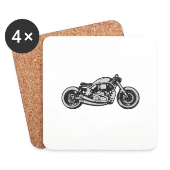 Motorcycle - Coasters (set of 4) - white - Front