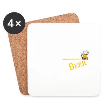 King of the Beer - Untersetzer (4er-Set) - Weiß - Vorne