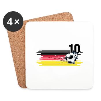 Fußballer spielt Fußball Fankultur Fußballstadion - Untersetzer (4er-Set) - Weiß - Vorne