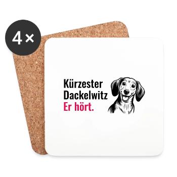 Er hört - Untersetzer (4er-Set) - Weiß - Vorne