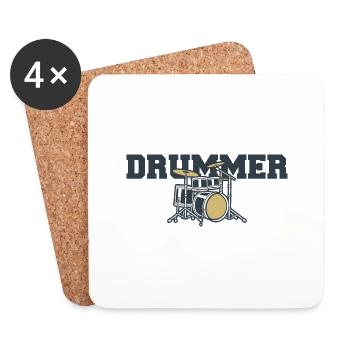 Batteries de batteur - Dessous de verre (lot de 4) - blanc - Devant