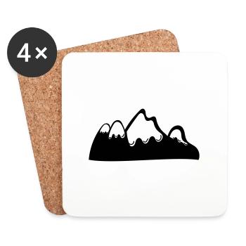 Berge Berg Gebirge 07 - Untersetzer (4er-Set) - Weiß - Vorne