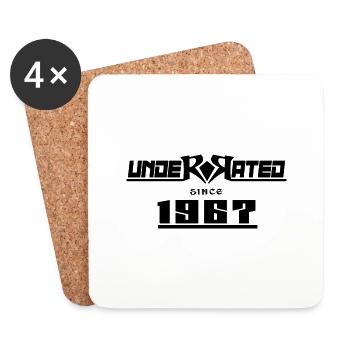 1967 Anniversaire 55 ans 55e anniversaire sous-estimé - Dessous de verre (lot de 4) - blanc - Devant