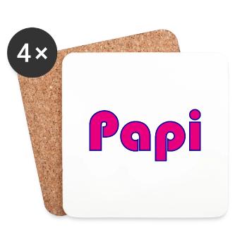 PAPY. FÊTE DES PÈRES. BONNE FÊTE PAPY. JE T'AIME. - Dessous de verre (lot de 4) - blanc - Devant