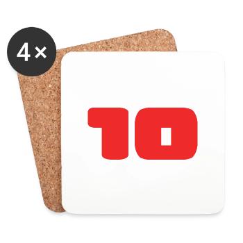 10. 10 JAHRE. 10-JÄHRIGES JUBILÄUM. GEBURTSTAG 10 JAHRE. - Untersetzer (4er-Set) - Weiß - Vorne