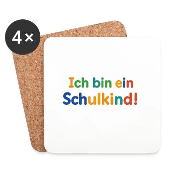 Ich bin ein Schulkind!  - Untersetzer (4er-Set) - Weiß - Vorne