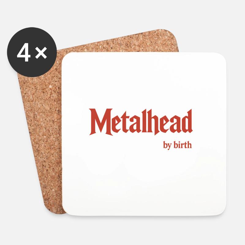 Metallkopf - Untersetzer (4er-Set) - Weiß