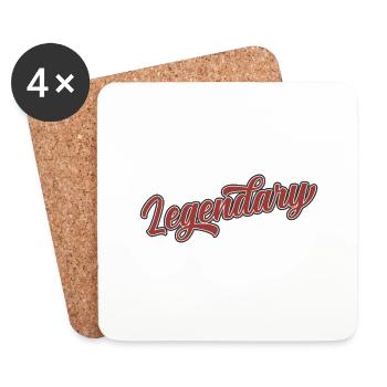 Légendaire - Dessous de verre (lot de 4) - blanc - Devant
