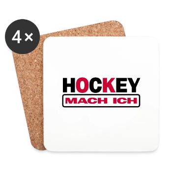 Hockey Feldhockey Hockeyspruch - Untersetzer (4er-Set) - Weiß - Vorne