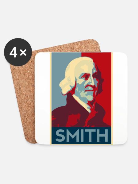 Adam Smith Shirt - Untersetzer (4er-Set) - Weiß